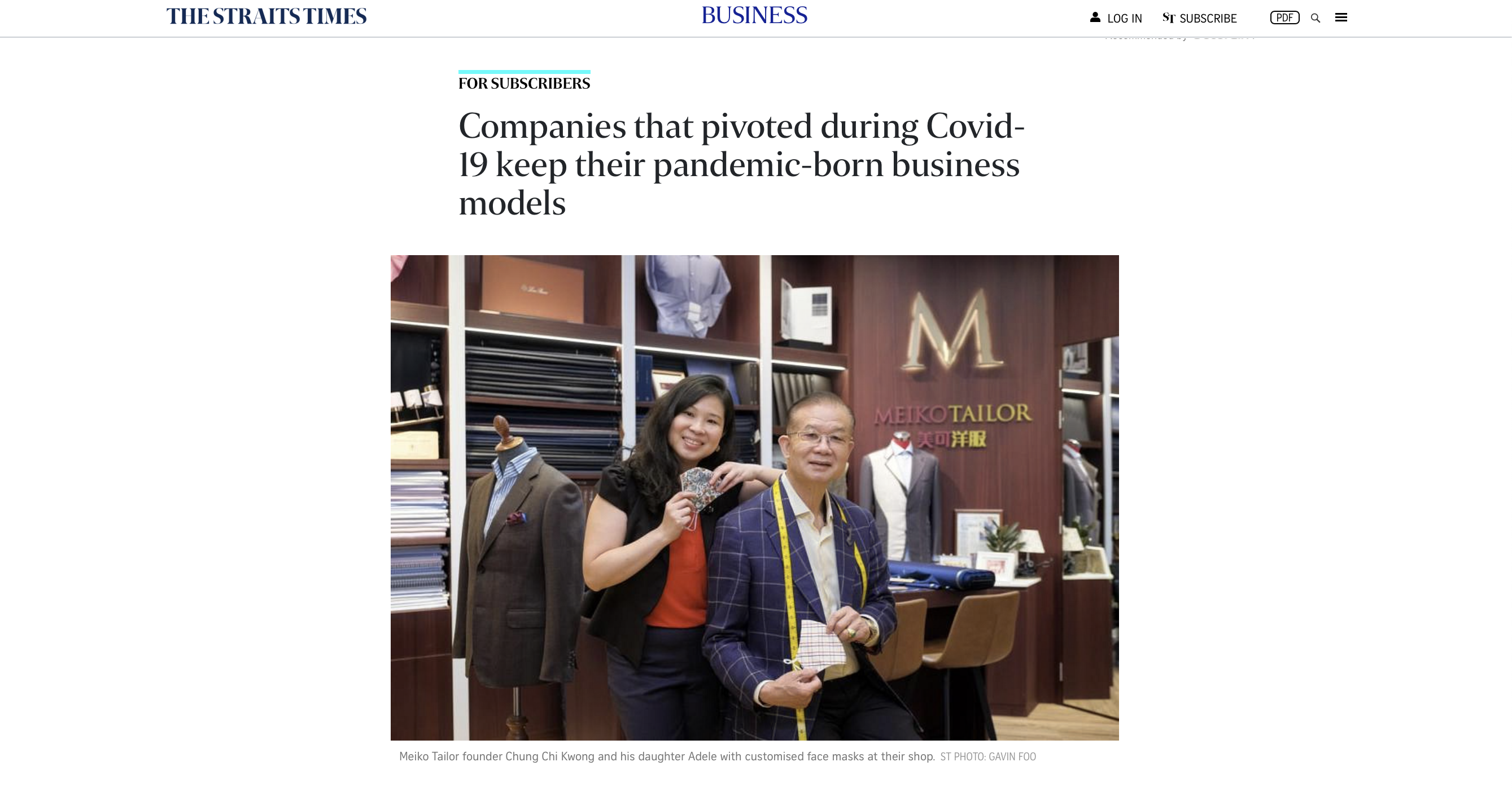 Straitstime mention of Meiko Tailor